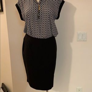 Black pencil skirt with zip-up back